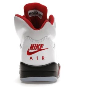 Jordan 5 Retro Fire Red Silver Tongue Size 12